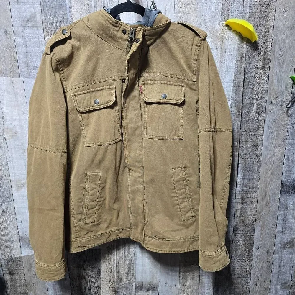 Levis Worker Brown Mens Sherpa Fleece Lined Utility Jacket Chore Barn Trucker